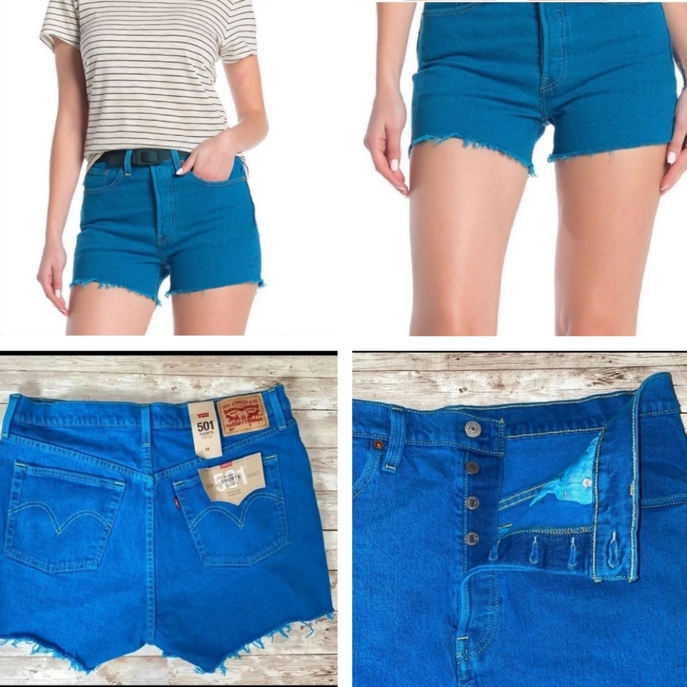 💕 NWT Levi’s 501 Button Fly Frayed Jean Shorts
